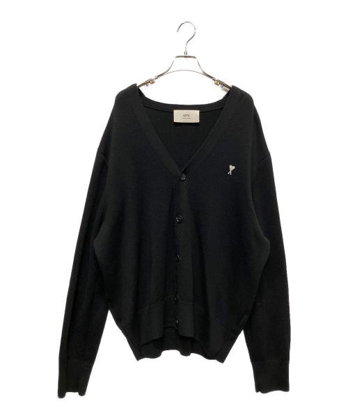 ami（アミ）ami (アミ) Ami Logo Cardigan/ロゴ刺繍 Ami De Coeurカーディガン ブラック サイズ:XXLの古着・服飾アイテム