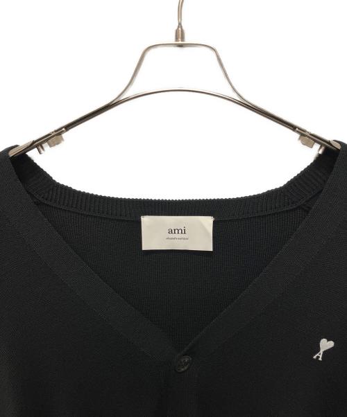 ami（アミ）ami (アミ) Ami Logo Cardigan/ロゴ刺繍 Ami De Coeurカーディガン ブラック サイズ:XXLの古着・服飾アイテム