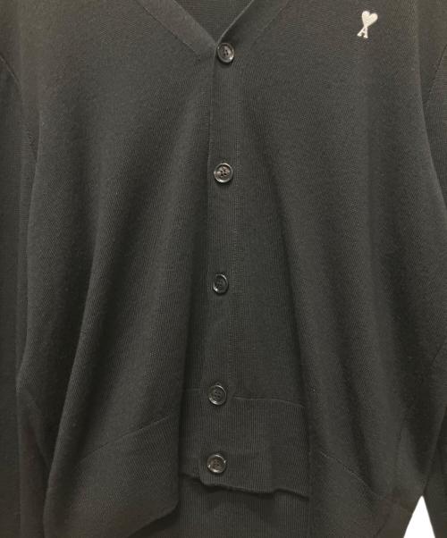 ami（アミ）ami (アミ) Ami Logo Cardigan/ロゴ刺繍 Ami De Coeurカーディガン ブラック サイズ:XXLの古着・服飾アイテム