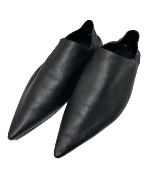 BALENCIAGA（バレンシアガ）BALENCIAGA (バレンシアガ) Leather Slip-on(レザースリッポン)/レザーバブーシュ ブラック サイズ:41の古着・服飾アイテム