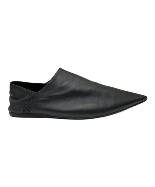 BALENCIAGA（バレンシアガ）BALENCIAGA (バレンシアガ) Leather Slip-on(レザースリッポン)/レザーバブーシュ ブラック サイズ:41の古着・服飾アイテム