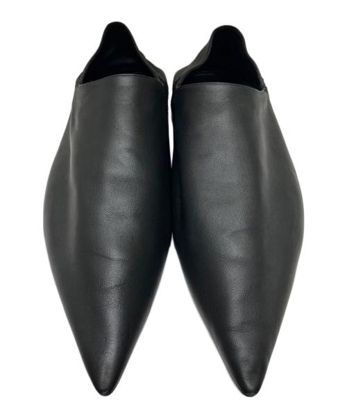 BALENCIAGA（バレンシアガ）BALENCIAGA (バレンシアガ) Leather Slip-on(レザースリッポン)/レザーバブーシュ ブラック サイズ:41の古着・服飾アイテム