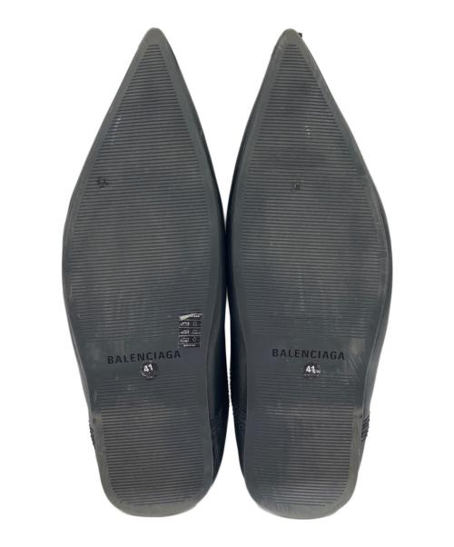 BALENCIAGA（バレンシアガ）BALENCIAGA (バレンシアガ) Leather Slip-on(レザースリッポン)/レザーバブーシュ ブラック サイズ:41の古着・服飾アイテム