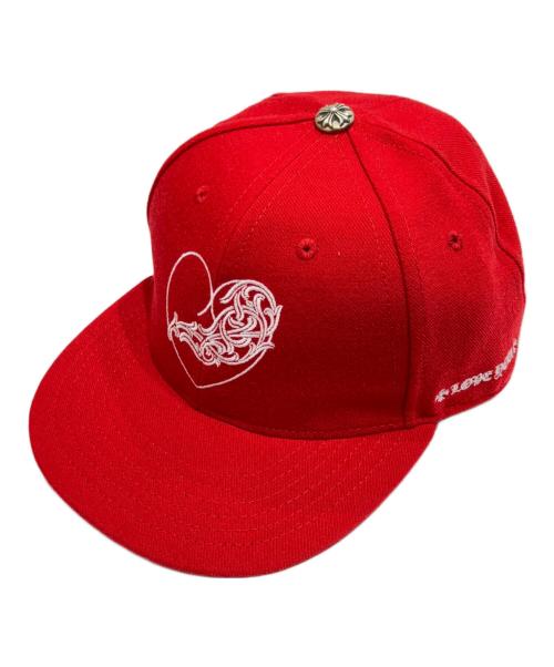 CHROME HEARTS（クロムハーツ）CHROME HEARTS (クロムハーツ) CHROME HEARTS 2024AW VINY HEART Baseball Cap/ハートロゴ刺繍クロスボールベースボールキャップ レッド サイズ:7 5/8の古着・服飾アイテム