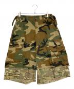 PROJECT G/Rプロジェクト ジーアール）の古着「LAYERED SKIRT CARGO SHORTS」｜オリーブ