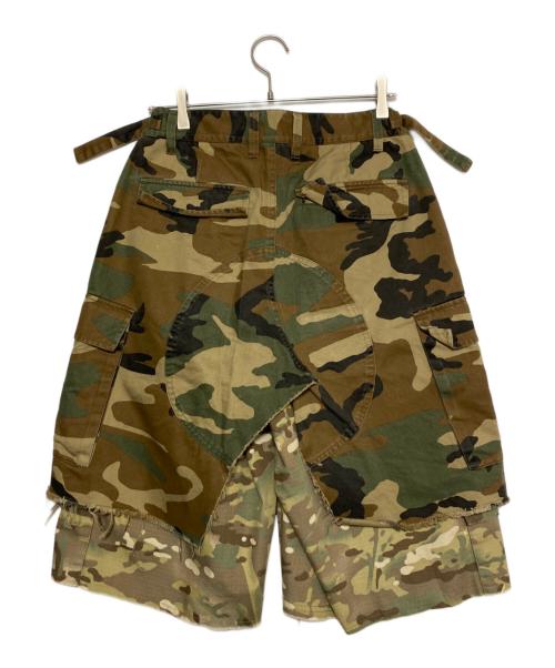 PROJECT G/R（プロジェクト ジーアール）PROJECT G/R (プロジェクト ジーアール) LAYERED SKIRT CARGO SHORTS オリーブ サイズ:1の古着・服飾アイテム