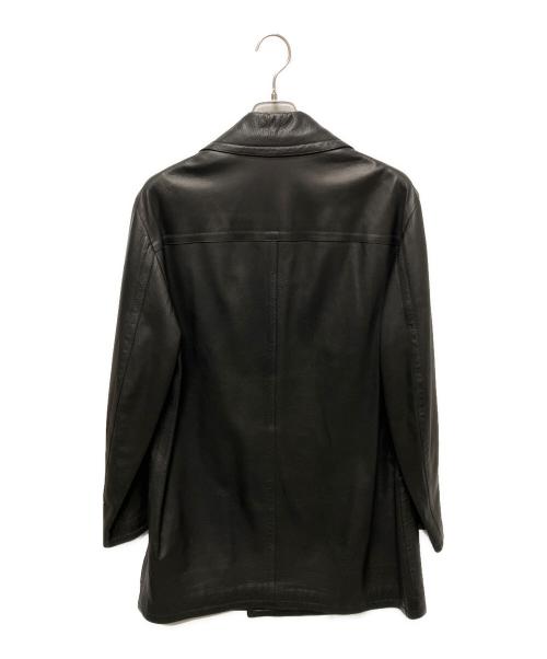 HERMES（エルメス）HERMES (エルメス) ディアスキンンダブルコート ブラック サイズ:50の古着・服飾アイテム