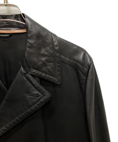 HERMES（エルメス）HERMES (エルメス) ディアスキンンダブルコート ブラック サイズ:50の古着・服飾アイテム