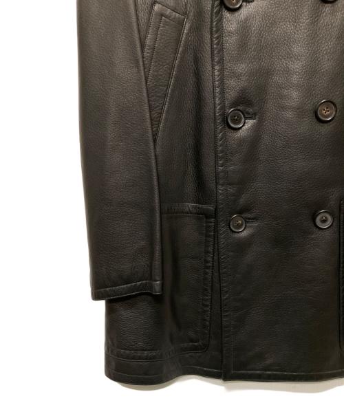 HERMES（エルメス）HERMES (エルメス) ディアスキンンダブルコート ブラック サイズ:50の古着・服飾アイテム