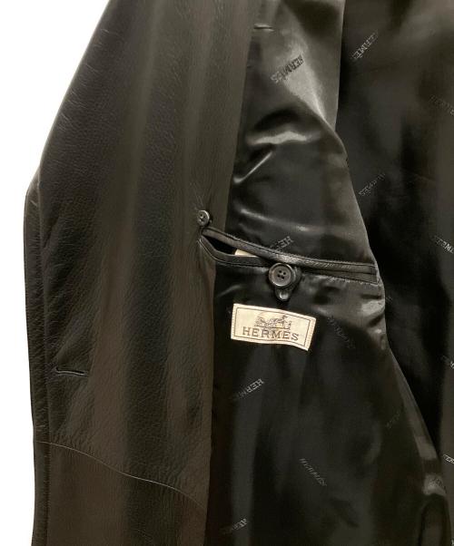 HERMES（エルメス）HERMES (エルメス) ディアスキンンダブルコート ブラック サイズ:50の古着・服飾アイテム