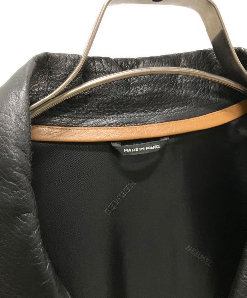 HERMES（エルメス）HERMES (エルメス) ディアスキンンダブルコート ブラック サイズ:50の古着・服飾アイテム