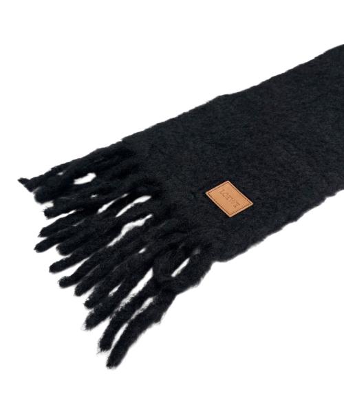 LOEWE（ロエベ）LOEWE (ロエベ) ロゴパッチモヘアマフラー　FSA6SS1X05 ブラックの古着・服飾アイテム