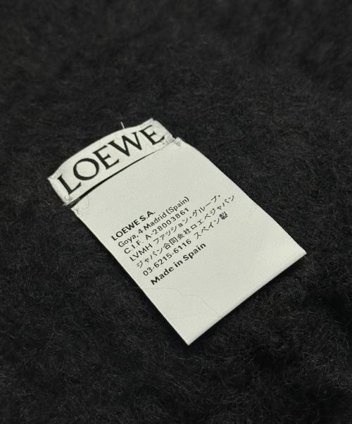 LOEWE（ロエベ）LOEWE (ロエベ) ロゴパッチモヘアマフラー　FSA6SS1X05 ブラックの古着・服飾アイテム