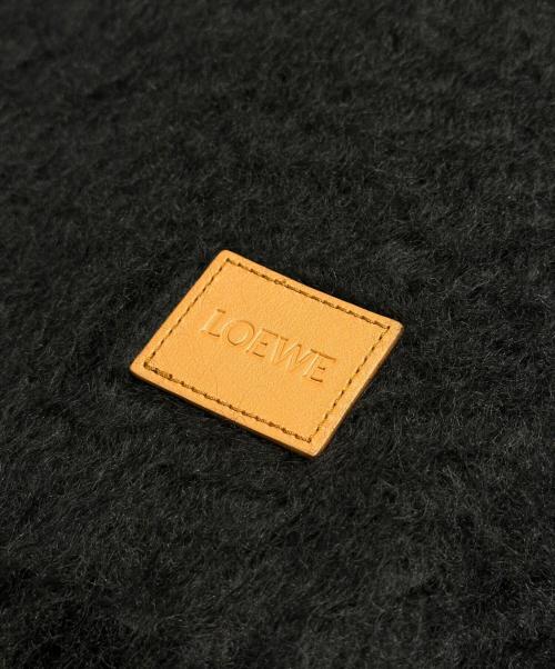 LOEWE（ロエベ）LOEWE (ロエベ) ロゴパッチモヘアマフラー　FSA6SS1X05 ブラックの古着・服飾アイテム