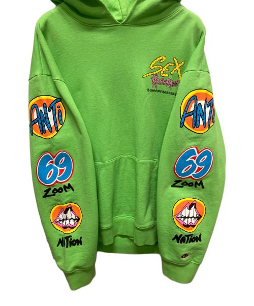 CHROME HEARTS（クロムハーツ）CHROME HEARTS (クロムハーツ) Matty Boy(マッティボーイ) Sex Records Hoodie グリーン サイズ:XLの古着・服飾アイテム