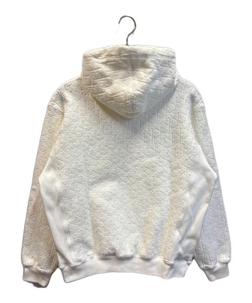 Christian Dior（クリスチャン ディオール）Christian Dior (クリスチャン ディオール) オブリークテリーコットンプルオーバーパーカー ホワイト サイズ:Lの古着・服飾アイテム