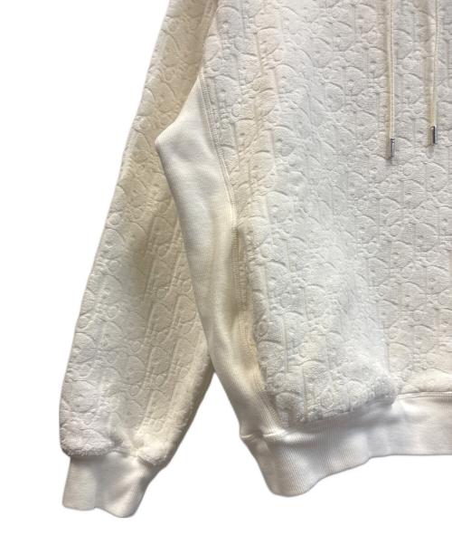 Christian Dior（クリスチャン ディオール）Christian Dior (クリスチャン ディオール) オブリークテリーコットンプルオーバーパーカー ホワイト サイズ:Lの古着・服飾アイテム