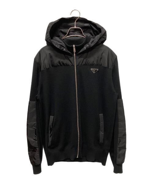 PRADA（プラダ）PRADA (プラダ) Nylon Panel Blouson Jacket/ナイロン切替ブルゾンジャケット ブラック サイズ:52の古着・服飾アイテム