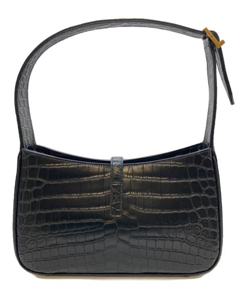 Saint Laurent Paris（サンローランパリ）Saint Laurent Paris (サンローランパリ) LE 5 À 7 Hobo Bag in Crocodile-Embossed Leather/ル・サンカセット・ホーボバッグ ブラック サイズ:-の古着・服飾アイテム