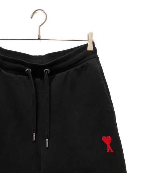 ami（アミ）ami (アミ) Logo embroidered sweatpants/ロゴ刺繍スウェットロングパンツ ブラック サイズ:Sの古着・服飾アイテム