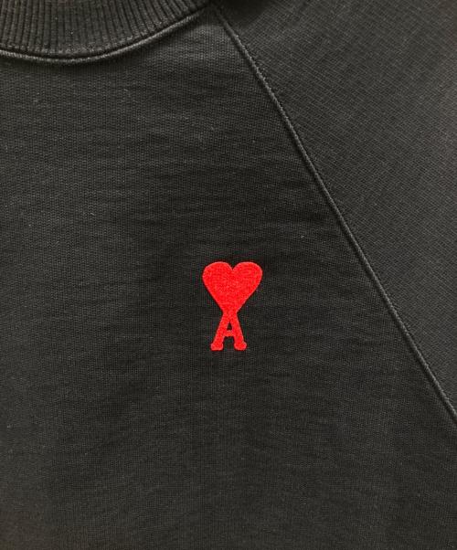 ami（アミ）ami (アミ) AMI ALEXANDRE MATTIUSSI／ハートロゴ刺繍スウェット ブラック サイズ:Mの古着・服飾アイテム
