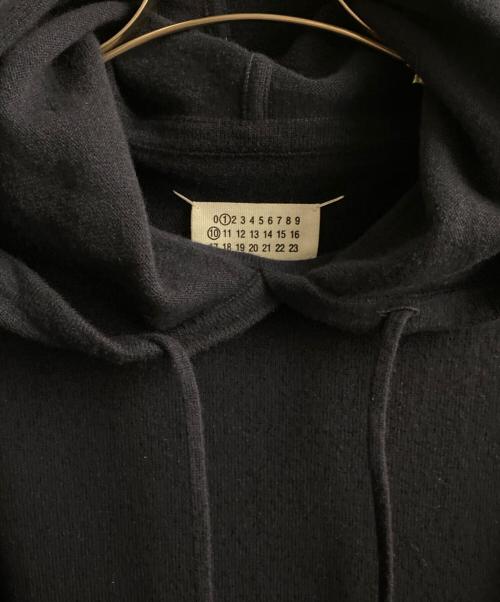 Maison Margiela（メゾンマルジェラ）Maison Margiela (メゾンマルジェラ) カシミヤ混 デザインニットフーディ ネイビー サイズ:XSの古着・服飾アイテム