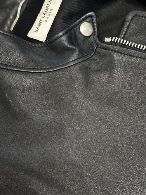 Saint Laurent Paris（サンローランパリ）Saint Laurent Paris (サンローランパリ) キースレザー シングルライダースジャケット ブラック サイズ:46の古着・服飾アイテム