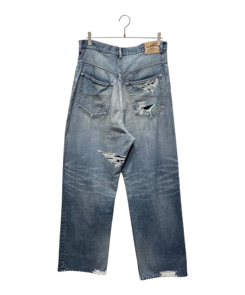 BALENCIAGA（バレンシアガ）BALENCIAGA (バレンシアガ) トロンプルイユ デニム柄 ワイドスウェットパンツ　675336 スカイブルー サイズ:XSの古着・服飾アイテム