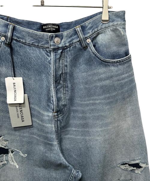 BALENCIAGA（バレンシアガ）BALENCIAGA (バレンシアガ) トロンプルイユ デニム柄 ワイドスウェットパンツ　675336 スカイブルー サイズ:XSの古着・服飾アイテム