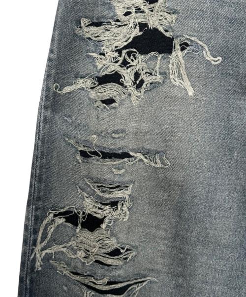 BALENCIAGA（バレンシアガ）BALENCIAGA (バレンシアガ) トロンプルイユ デニム柄 ワイドスウェットパンツ　675336 スカイブルー サイズ:XSの古着・服飾アイテム