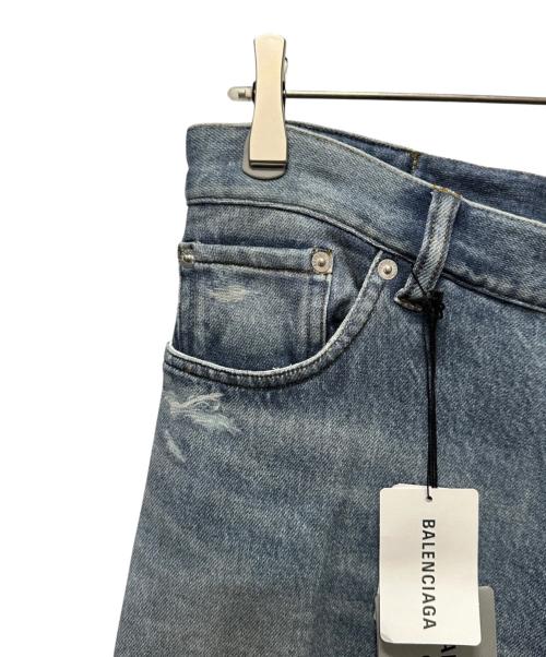 BALENCIAGA（バレンシアガ）BALENCIAGA (バレンシアガ) トロンプルイユ デニム柄 ワイドスウェットパンツ　675336 スカイブルー サイズ:XSの古着・服飾アイテム