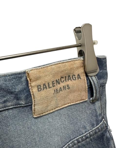 BALENCIAGA（バレンシアガ）BALENCIAGA (バレンシアガ) トロンプルイユ デニム柄 ワイドスウェットパンツ　675336 スカイブルー サイズ:XSの古着・服飾アイテム