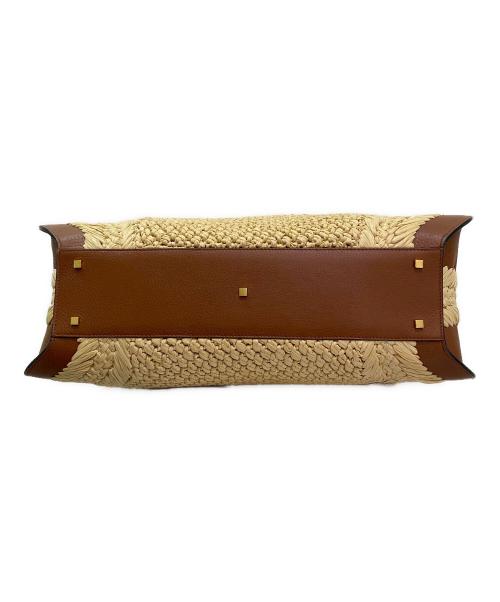 VALENTINO GARAVANI（ヴァレンティノ・ガラヴァーニ）VALENTINO GARAVANI (ヴァレンティノ・ガラヴァーニ) シグネチャーロゴ ストロートートバッグ ブラウンの古着・服飾アイテム