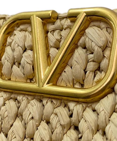 VALENTINO GARAVANI（ヴァレンティノ・ガラヴァーニ）VALENTINO GARAVANI (ヴァレンティノ・ガラヴァーニ) シグネチャーロゴ ストロートートバッグ ブラウンの古着・服飾アイテム