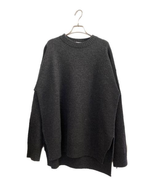 JIL SANDER（ジルサンダー）JIL SANDER (ジルサンダー) サイドスリット ウールセーター グレー サイズ:44の古着・服飾アイテム