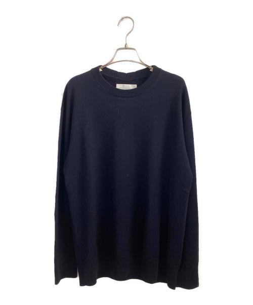 JIL SANDER（ジルサンダー）JIL SANDER (ジルサンダー) クルーネックウールニット ネイビー サイズ:44の古着・服飾アイテム