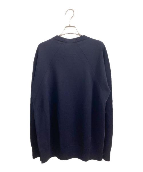 JIL SANDER（ジルサンダー）JIL SANDER (ジルサンダー) クルーネックウールニット ネイビー サイズ:44の古着・服飾アイテム