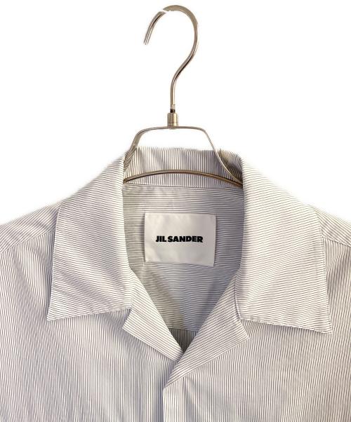 JIL SANDER（ジルサンダー）JIL SANDER (ジルサンダー) オープンカラーストライプシャツ ホワイト×ブルー サイズ:38の古着・服飾アイテム