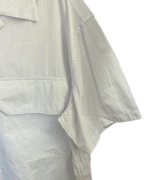 JIL SANDER（ジルサンダー）JIL SANDER (ジルサンダー) オープンカラーストライプシャツ ホワイト×ブルー サイズ:38の古着・服飾アイテム