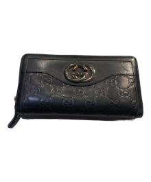 GUCCI（グッチ）の古着「GG金具ロングウォレット」｜ネイビー