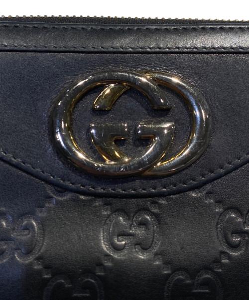 GUCCI（グッチ）GUCCI (グッチ) GG金具ロングウォレット ネイビーの古着・服飾アイテム