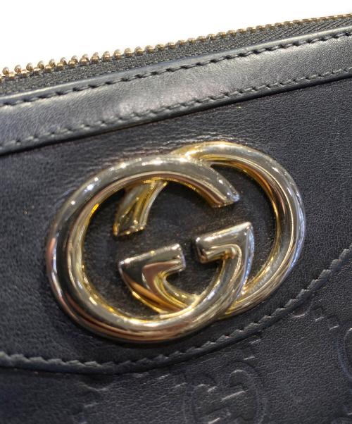 GUCCI（グッチ）GUCCI (グッチ) GG金具ロングウォレット ネイビーの古着・服飾アイテム