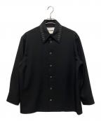 JIL SANDERジルサンダー）の古着「25AW スタッズデザイン カラーシャツ」｜ブラック