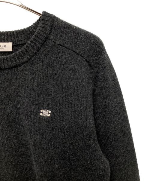 CELINE（セリーヌ）CELINE (セリーヌ) トリオンフ刺繍ニット グレー サイズ:Lの古着・服飾アイテム