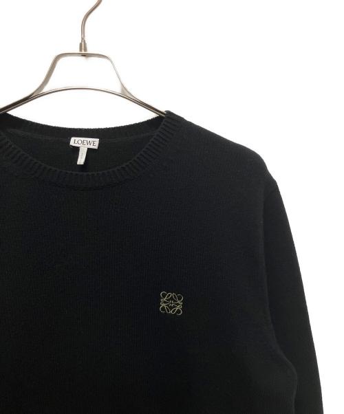 LOEWE（ロエベ）LOEWE (ロエベ) アナグラム刺繍ニット ブラック サイズ:Mの古着・服飾アイテム