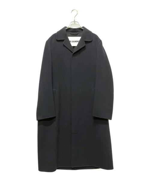JIL SANDER（ジルサンダー）JIL SANDER (ジルサンダー) シングルブレスト カシミアロングコート ネイビー サイズ:44の古着・服飾アイテム