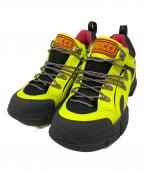 GUCCIグッチ）の古着「フラッシュトレックスニーカー」｜ブラック×イエロー