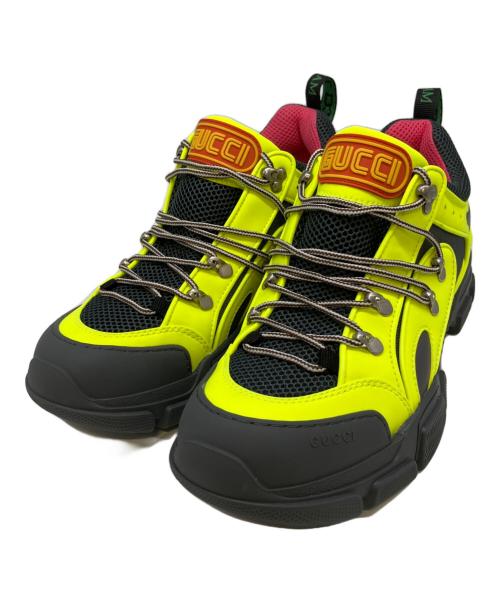 GUCCI（グッチ）GUCCI (グッチ) フラッシュトレックスニーカー ブラック×イエロー サイズ:9 1/2の古着・服飾アイテム