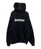 BALENCIAGAバレンシアガ）の古着「デストロイ加工ロゴパーカー 723361」｜ブラック