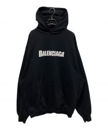 BALENCIAGA（バレンシアガ）の古着「デストロイ加工ロゴパーカー 723361」｜ブラック